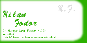 milan fodor business card