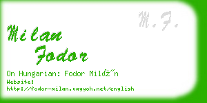 milan fodor business card